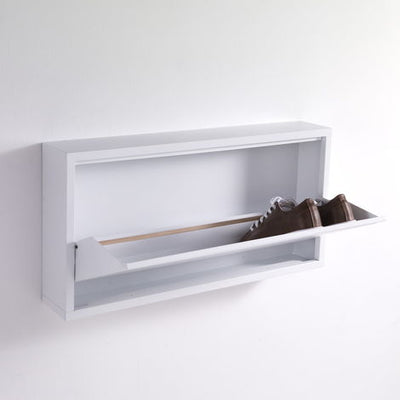 Scarpiera da parete sospesa in metallo bianco 1 anta cm 75x12x37h