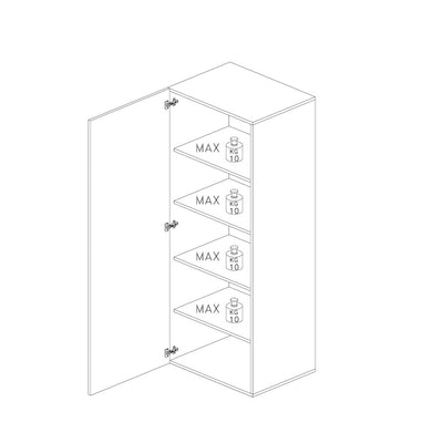 Rabat - Parete libreria modulare con 20 vani e 4 colonne cm 224x30x186h - vari colori