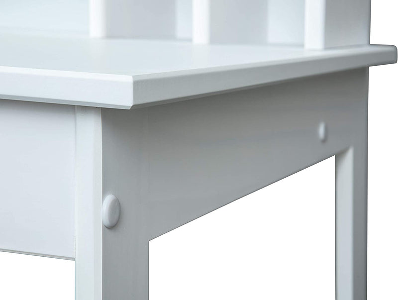 Gheral - Scrittoio moderno scrivania in legno bianco con vani cm 110x68x76h