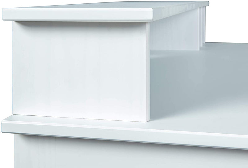 Gheral - Scrittoio moderno scrivania in legno bianco con vani cm 110x68x76h