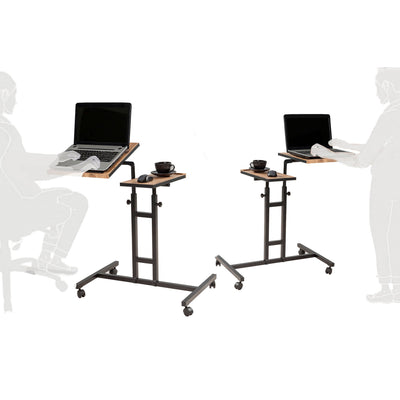 Scrivania altezza regolabile per computer pc in legno e metallo cm 67x46x87h - vari colori