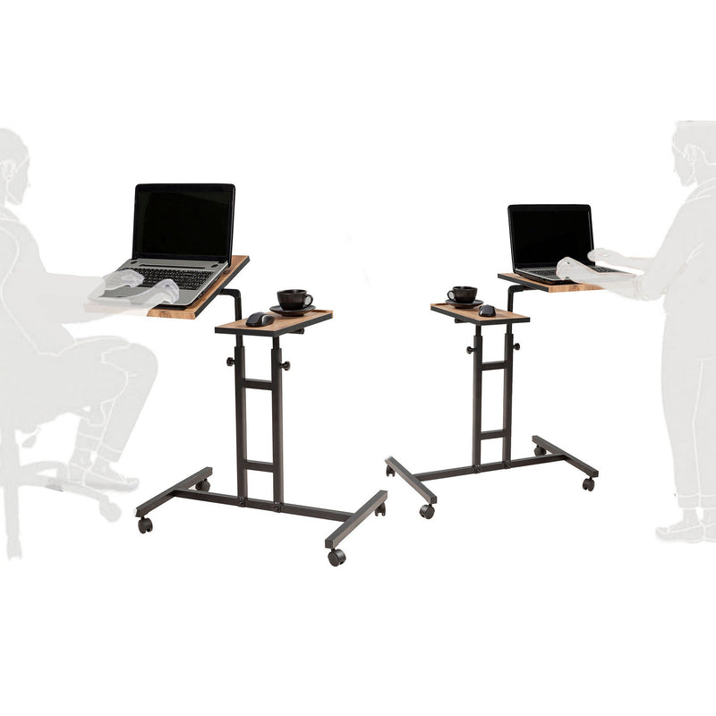 Scrivania altezza regolabile per computer pc in legno e metallo cm 67x46x87h - vari colori