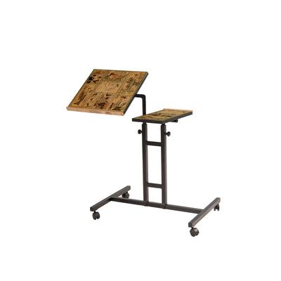 Scrivania altezza regolabile per computer pc in legno e metallo cm 67x46x87h - vari colori