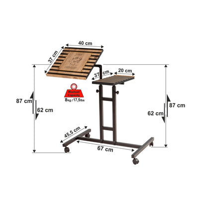 Scrivania altezza regolabile per computer pc in legno e metallo cm 67x46x87h - vari colori