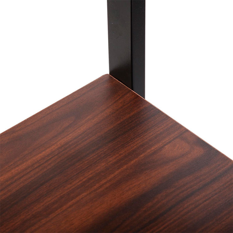 Mobile scrivania porta pc con mensola moderno in metallo e legno cm 74x48x146h