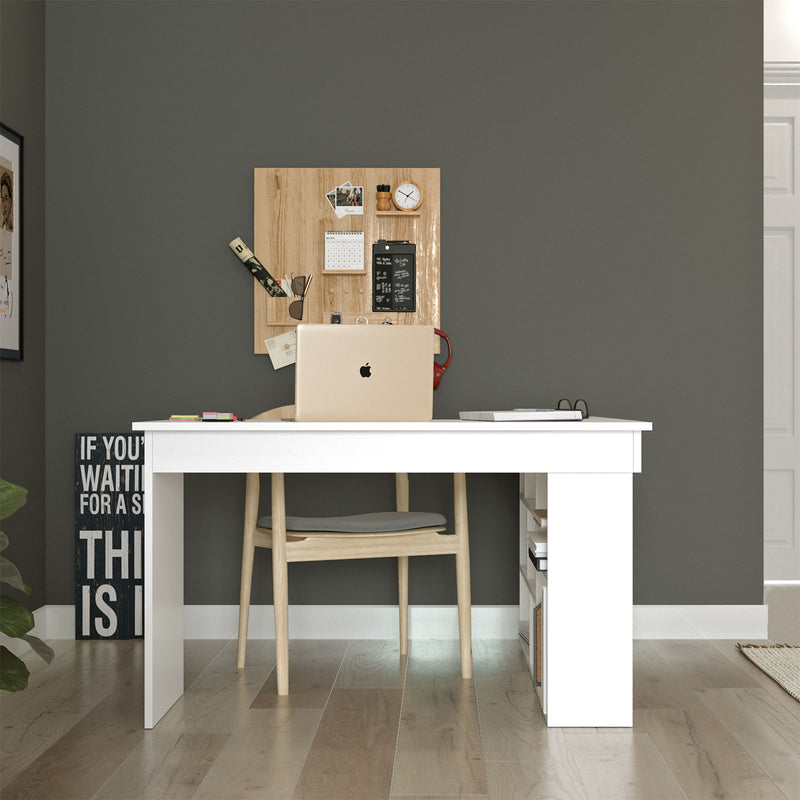 Scrivania da ufficio angolare con scaffale stile moderno cm 129x120x72h - vari colori