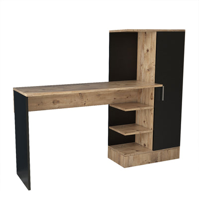Scrivania da ufficio moderna con anta e vani a giorno cm 152x40x120h - vari colori