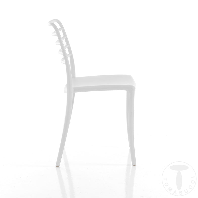 sedia moderna in polipropilene colore bianco