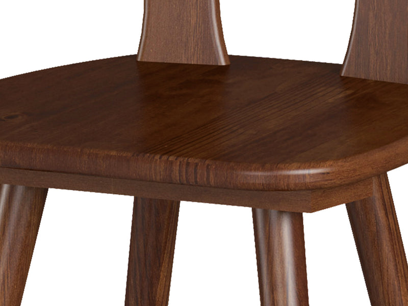 Elena - Set da 2 sedia classica in legno massello finitura noce cm 46x47x82h
