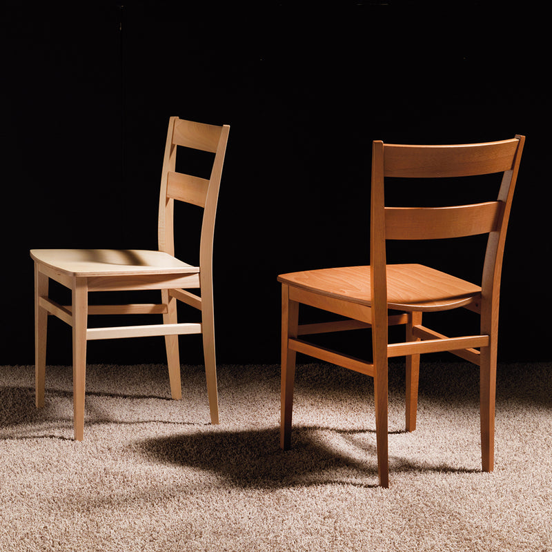 Set da 2 Sedia classica in legno multistrato per pranzo soggiorno cm 44x50x83h