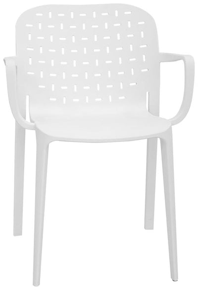 sedia con braccioli in polipropilene colore bianco