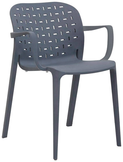 sedia con braccioli in polipropilene colore grigio