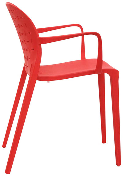 sedia con braccioli in polipropilene colore rosso