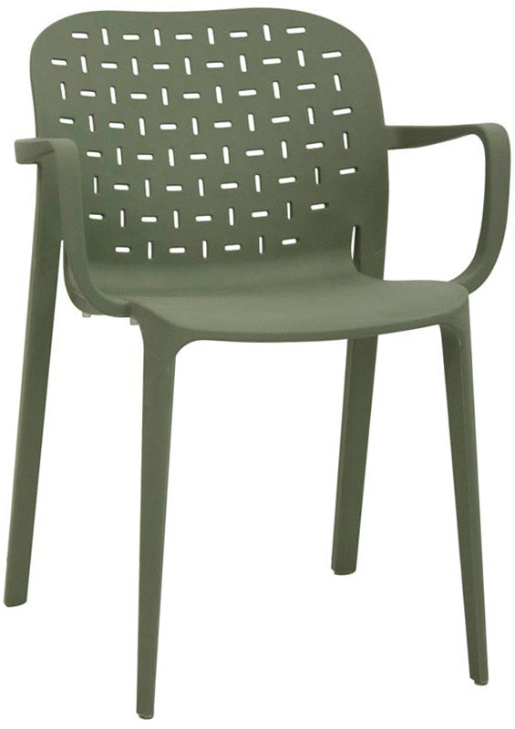 sedia con braccioli in polipropilene colore verde