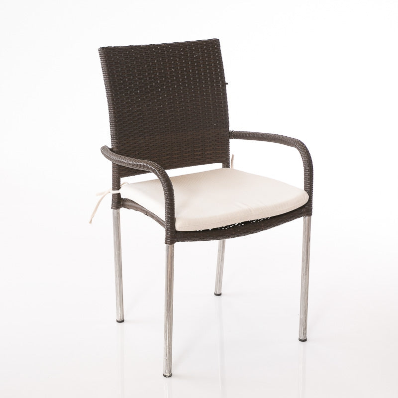 Set da 2 sedia da giardino rivestita in polyrattan colore marrone cm 59x56x93h
