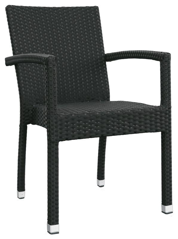 Set da 2 Poltroncina sedia con braccioli in polyrattan cm 47x43x85h - vari colori