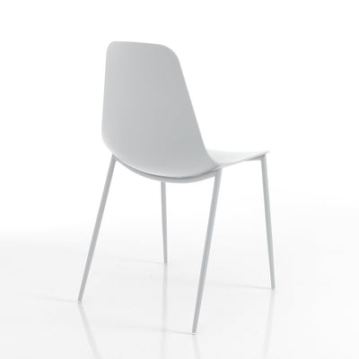 Set da 4 Sedia da esterno interno in polipropilene grigio opaco e acciaio cm 46x53x88h - vari colori