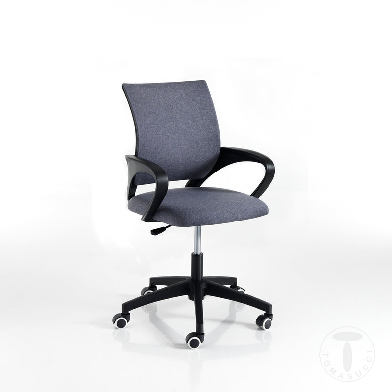 Sedia da ufficio regolabile  seduta in tessuto grigio base con ruote cm 56x56x85/95h