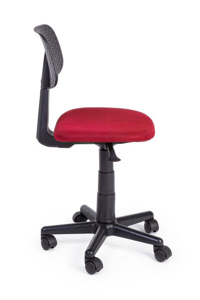 sedia da ufficio operativa seduta in tessuto colore rosso
