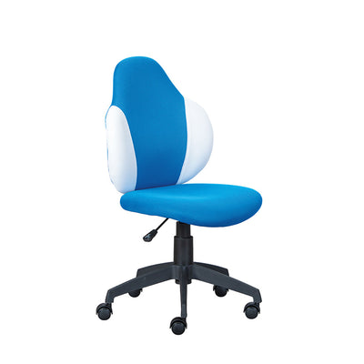 sedia da ufficio regolabile in tessuto bianco e blu
