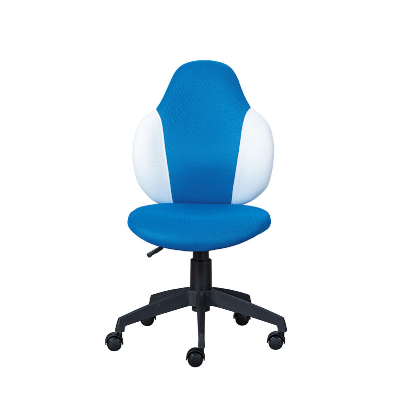 sedia da ufficio regolabile in tessuto bianco e blu