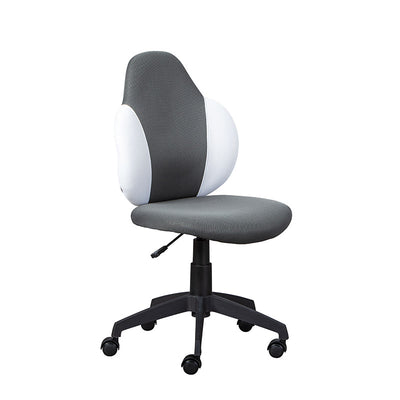 sedia da ufficio regolabile in tessuto bianco e grigio