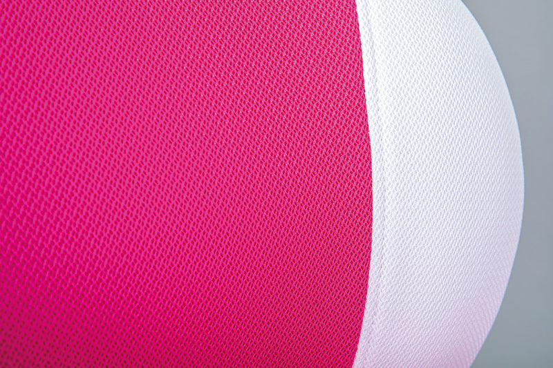 sedia da ufficio regolabile in tessuto bianco e rosa