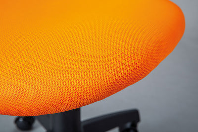 sedia da scrivania regolabile in tessuto giallo e arancio