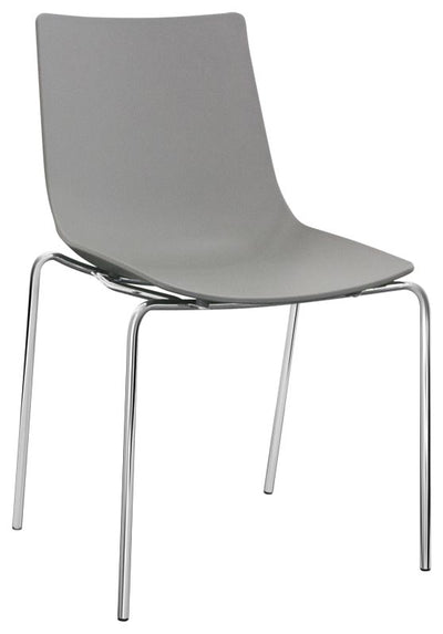 Set da 2 Sedia design in polipropilene e gambe in acciaio cromato per soggiorno o ufficio - vari colori