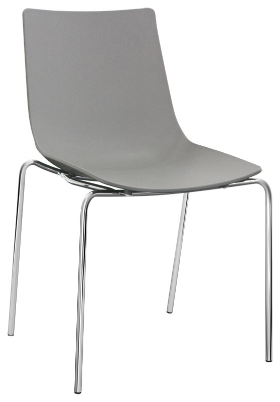 Set da 2 Sedia design in polipropilene e gambe in acciaio cromato per soggiorno o ufficio - vari colori