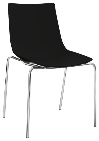 Set da 2 Sedia design in polipropilene e gambe in acciaio cromato per soggiorno o ufficio - vari colori