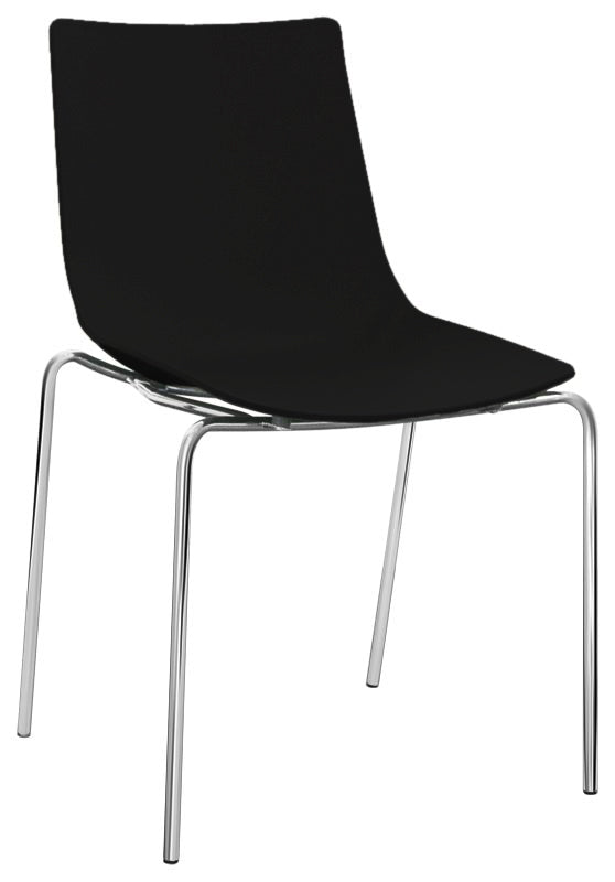 Set da 2 Sedia design in polipropilene e gambe in acciaio cromato per soggiorno o ufficio - vari colori