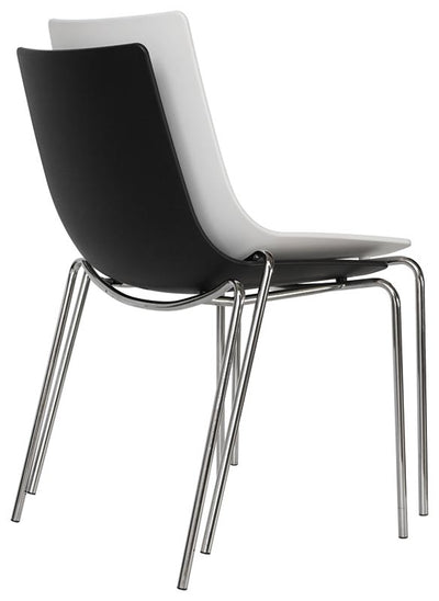 Set da 2 Sedia design in polipropilene e gambe in acciaio cromato per soggiorno o ufficio - vari colori