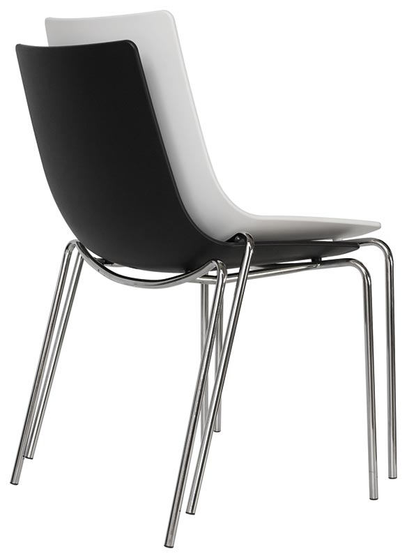 Set da 2 Sedia design in polipropilene e gambe in acciaio cromato per soggiorno o ufficio - vari colori