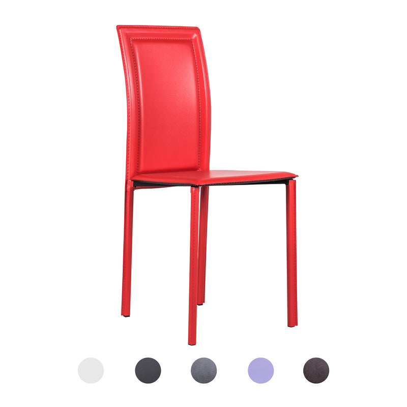 Set da 4 Sedia design da salotto in cuoio rigenerato - vari colori