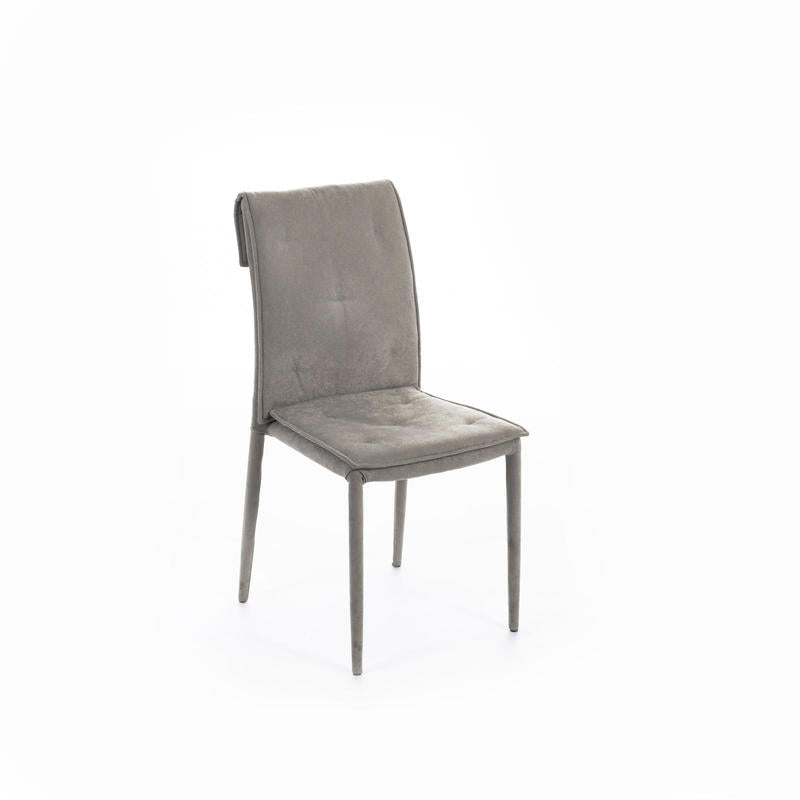 sedia moderna rivestita in tessuto colore grigio chiaro