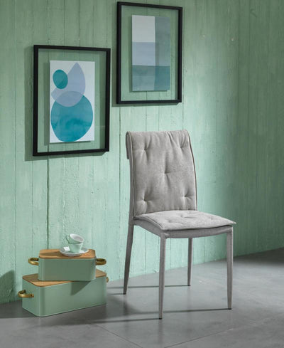 sedia moderna rivestita in tessuto colore grigio chiaro