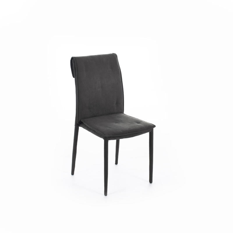 sedia moderna rivestita in tessuto colore grigio scuro