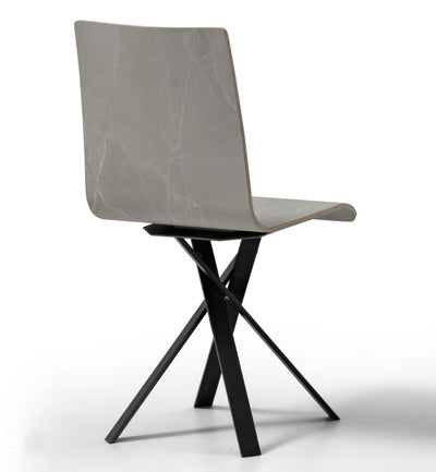 Adley - Set da 2 Sedia design in legno gambe in metallo incrociate cm 43x40x89h - vari colori