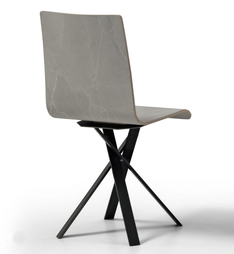 Adley - Set da 2 Sedia design in legno gambe in metallo incrociate cm 43x40x89h - vari colori