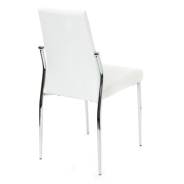 Set da 4 sedia moderna seduta in similpelle con gambe in metallo cromato - Vari colori