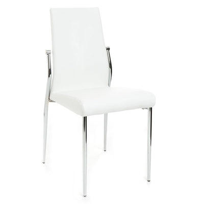 Set da 4 sedia moderna seduta in similpelle con gambe in metallo cromato - Vari colori