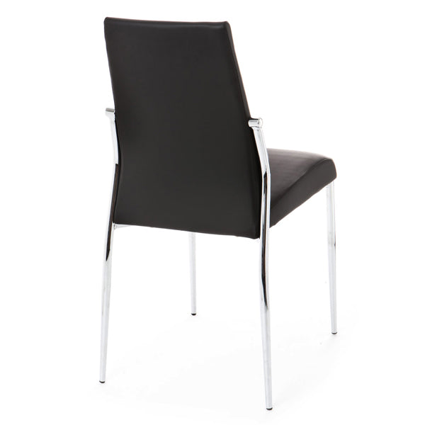 Set da 4 sedia moderna seduta in similpelle con gambe in metallo cromato - Vari colori