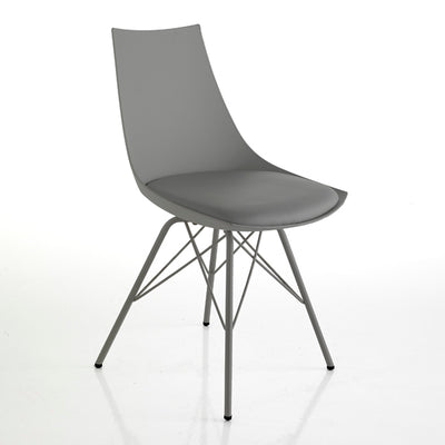 Set da 2 sedia stile eames struttura in metallo e seduta con cuscino - vari colori