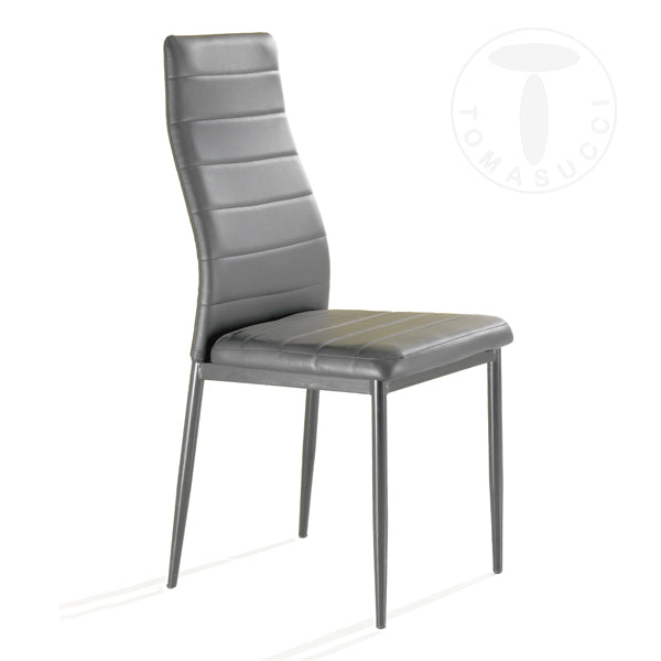 Set da 4 sedia moderna imbottita in similpelle gambe in metallo - vari colori