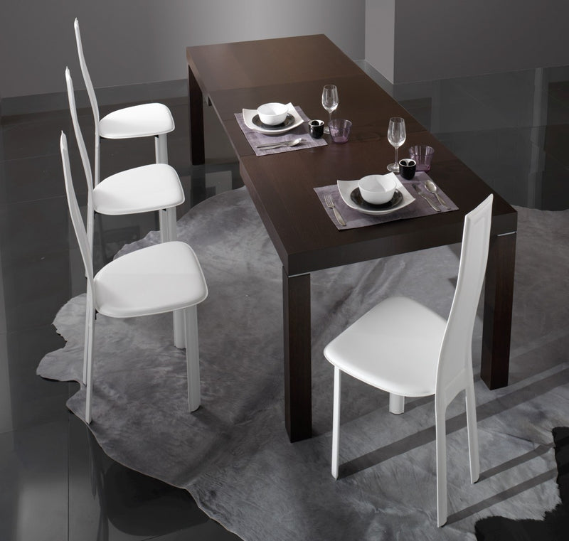 Floriana - Set da 2 Sedia moderna schienale alto Eurosedia in cuoio cm 45x47x108h - vari colori
