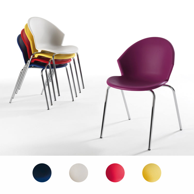 Set da 4 sedia moderna per ufficio soggiorno in polipropilene impilabile- vari colori