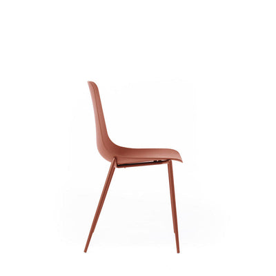 sedia moderna scocca in polipropilene colore ruggine