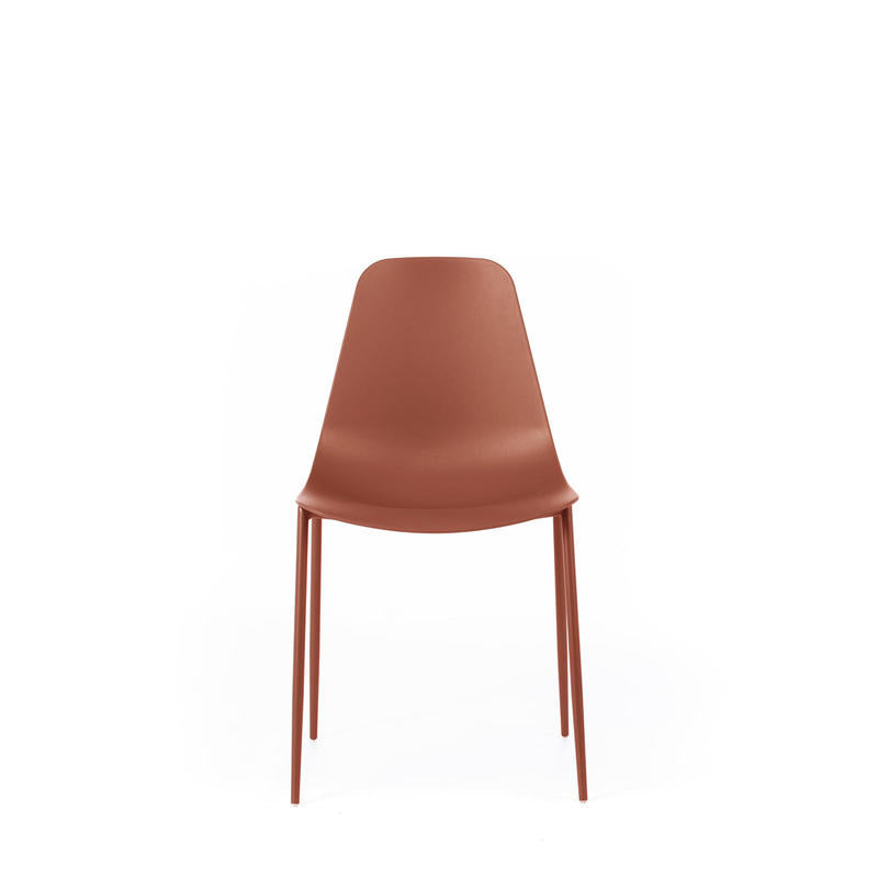 sedia moderna scocca in polipropilene colore ruggine