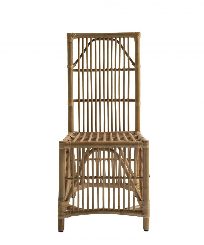 Sedia in rattan finitura naturale per uso esterno o interno cm 44x54x100h